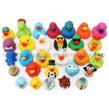 Logo OEM divers jouets de canard de bain en caoutchouc en plastique pour la promotion